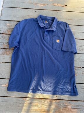 Carhartt Men's 2XL Royal Blue Short-Sleeve Pocket Polo